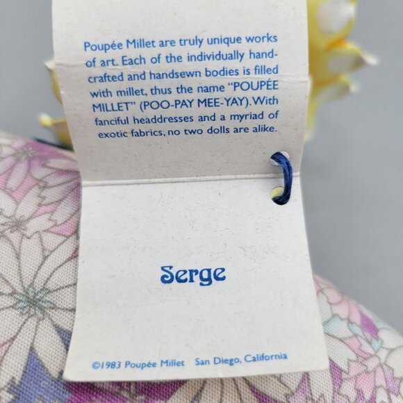 SERGE Poupee Millet Original Doll Floral Body Yellow Sunflower Hat Ladybug - Picture 11 of 12